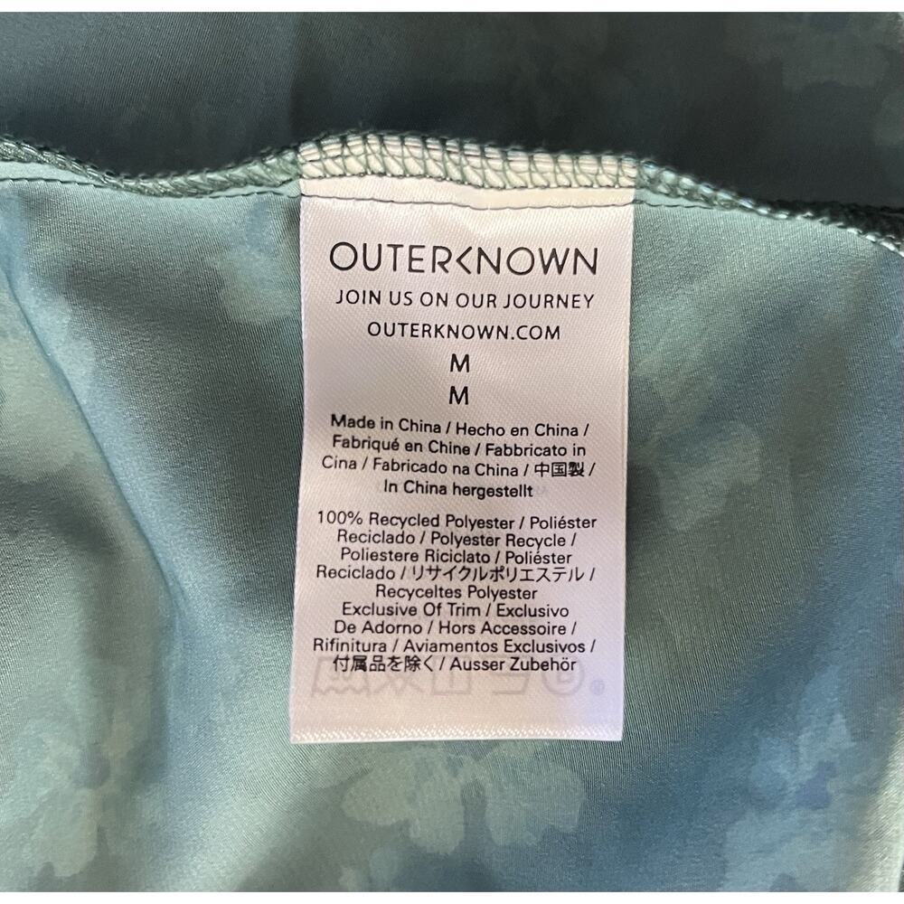 Outerknown Kira Maxi Button Up Dress Green Blue Floral Puff Sleeve Size Medium - Picture 8 of 8
